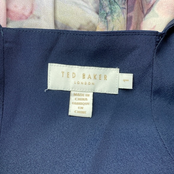 Ted Baker Short Swing Dress Marindi Peony Print Ombré Sz XS Great for Easter - Picture 8 of 12